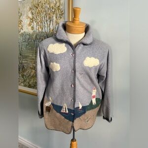 Northern Reflections Nautical Fleece Cardigan – Vintage Lighthouse